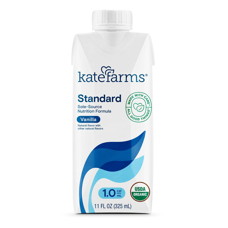 Kate Farms Adult Standard 1.0 Formula, Organic Vegan Plant Based Nutrition Shake, Vanilla, Chocolate, and Plain Flavors, 16G Protein, 28 Vitamins + Minerals, Gluten Free and Non-GMO, 11 FL Oz, Pack of 12 or 1 Each 46924951