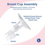 Limerick Silicone Breast Cup Assembly, One Size Fits All, Includes Breast Cup, Cap, Brace & Gasket 10314022