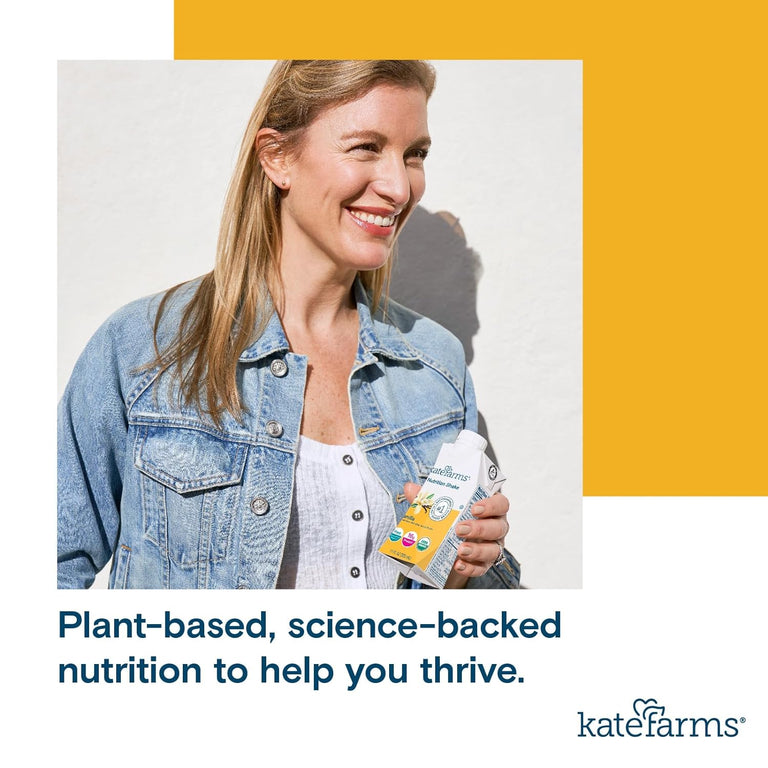 Kate Farms Organic Plant Based Nutrition Shake, Vanilla, Chocolate, and Coffee Flavors, 16g protein, 27 Vitamins and Minerals, Meal Replacement, Protein Shake, Gluten Free, Non-GMO, 11 oz, 11 FL Oz, Pack of 12 or 1 Each 38288507 72432039
