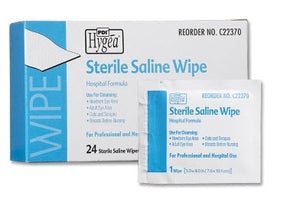 Hygea Saline Wipe Individual Packet, Box of 24, 4 Pack (96 Total) 46211130