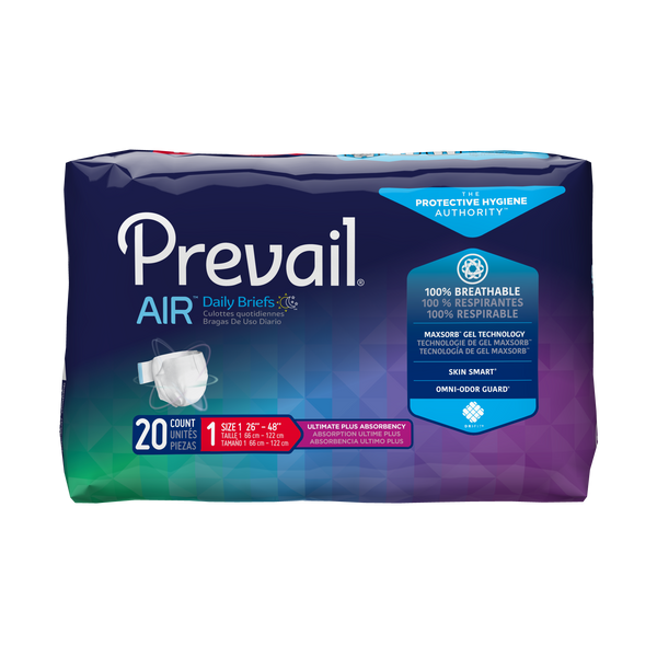 Prevail Air Plus Unisex Daily Briefs, Ultimate Plus Absorbency, Refastenable Tabs 14819997 58903028 28064655