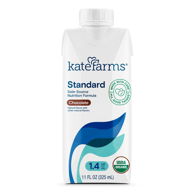 Kate Farms Adult Standard 1.4 Formula, Chocolate, Vanilla, and Plain Flavors, Sole Source Nutrition, Meal-Replacement Shake or Supplemental Drink, Complete Vegan Protein Shake, 11 FL Oz, Pack of 12 or 1 Each 50009417