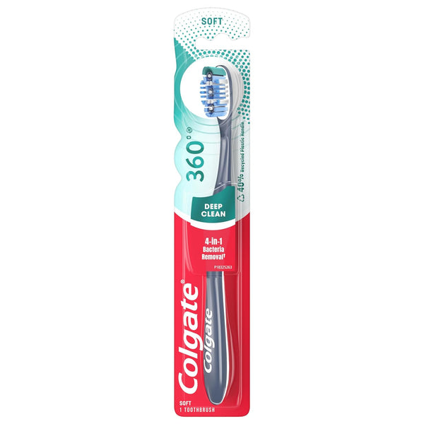Colgate 360 Toothbrush with Tongue and Cheek Cleaner, Soft Toothbrush 35026814