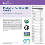 Kate Farms Pediatric Peptide 1.0 Sole-Source Nutrition Formula, Vanilla Flavor, Organic Enzymatically Hydrolyzed Plant-Based Protein Drink, Meal Replacement for Oral & Tube Feeding, 8.45 FL Oz, Pack of 12 or 1 Each 48266483 72569507
