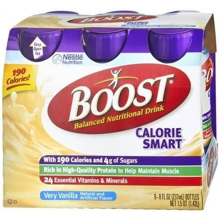 Boost 12188056 Calorie Smart Very Vanilla 8 oz. Bottle Ready to Use. Case of 24 28422056