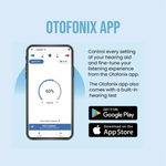 Otofonix Groove Rechargeable Bluetooth Hearing Amplifiers with Advanced Noise Reduction Technology, Lightweight and Nearly-Invisible, for Adults & Seniors, 1 Pack (1 Pair, Beige) 