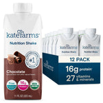 Kate Farms Organic Plant Based Nutrition Shake, Vanilla, Chocolate, and Coffee Flavors, 16g protein, 27 Vitamins and Minerals, Meal Replacement, Protein Shake, Gluten Free, Non-GMO, 11 oz, 11 FL Oz, Pack of 12 or 1 Each 36727887