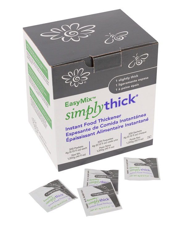 SimplyThick Easy Mix Food and Beverage Thickener 4 oz. Individual Packet Unflavored Gel, Slightly Thick, Box of 300 31951396
