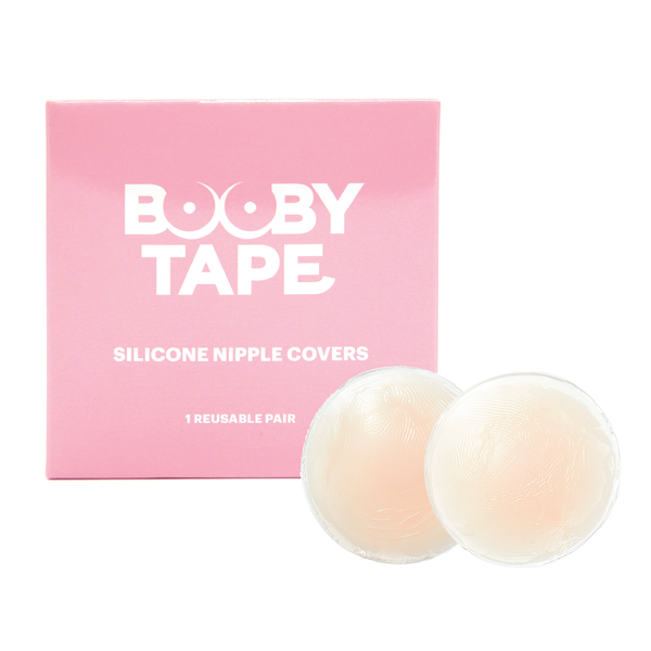Booby Tape Silicone Nipple Covers, Reusable Adhesive Breast Petals, Nude, 7.5 cm each, 1 Pair 62157176