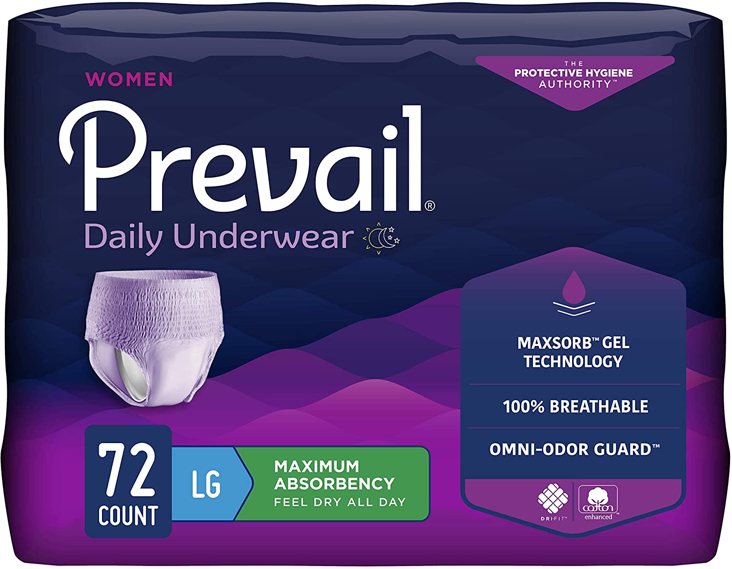 Prevail Incontinence Protective Underwear for Women, Maximum Absorbency, Pull On with Tear Away Seams 30758914