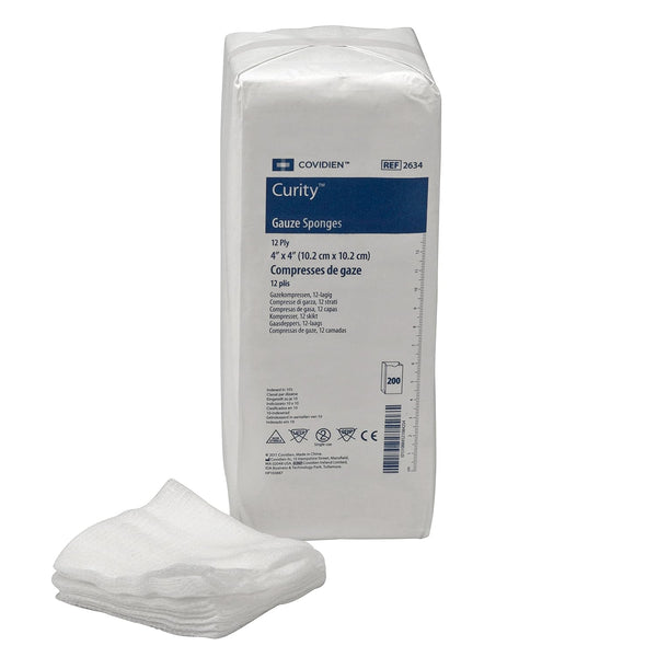 Covidien 2634 Curity Gauze Sponge, Non-Sterile, 4