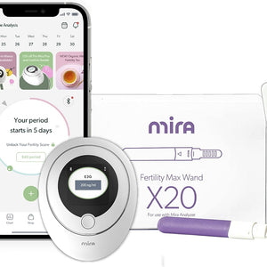 Mira Fertility MAX Starter Kit, Predict & Confirm Ovulation + 6 Day Fertility Window, Mira Analyzer, 20 Mira Max Wands to Track Actual E3G, LH, & Progesterone (PdG) Levels + Mira App Included 64563300