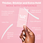 Booby Tape Double-Sided Transparent Fashion Tape for Body & Clothing, All Day Hold, 36 Strips (Pack of 1) 19034953