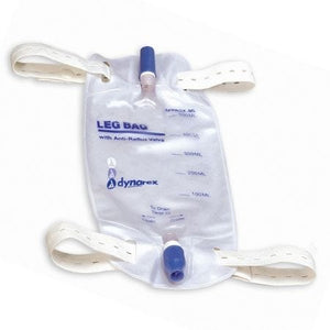 Dynarex 4281 Urinary Leg Bag Anti-Reflux Valve 600 mL Vinyl. 1 count 21388806