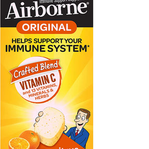 Airborne 1000mg Vitamin C Chewable Tablets with Zinc, Immune Support Supplement with Powerful Antioxidants Vitamins A C & E - 32 Chewable Tablets, Citrus Flavor 35227047