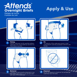 Attends Extended Wear Overnight Briefs, Heavy Absorbency, White 39620590 31440429 83327603 45376900 11308667 36171417