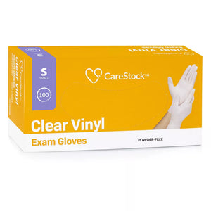 CareStock Vinyl Exam Gloves - Ultra-Strong with Slip-Resistant Textured Grip - Disposable Powder-Free Medical Gloves, Clear 27037593 13597825