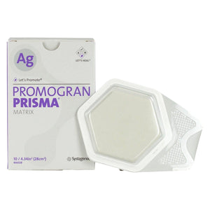 Systagenix Promogran Prisma Matrix Silver Collagen Dressing, 4-3/10 Square Inch, Hexagon, Sterile, Box of 10 81207315