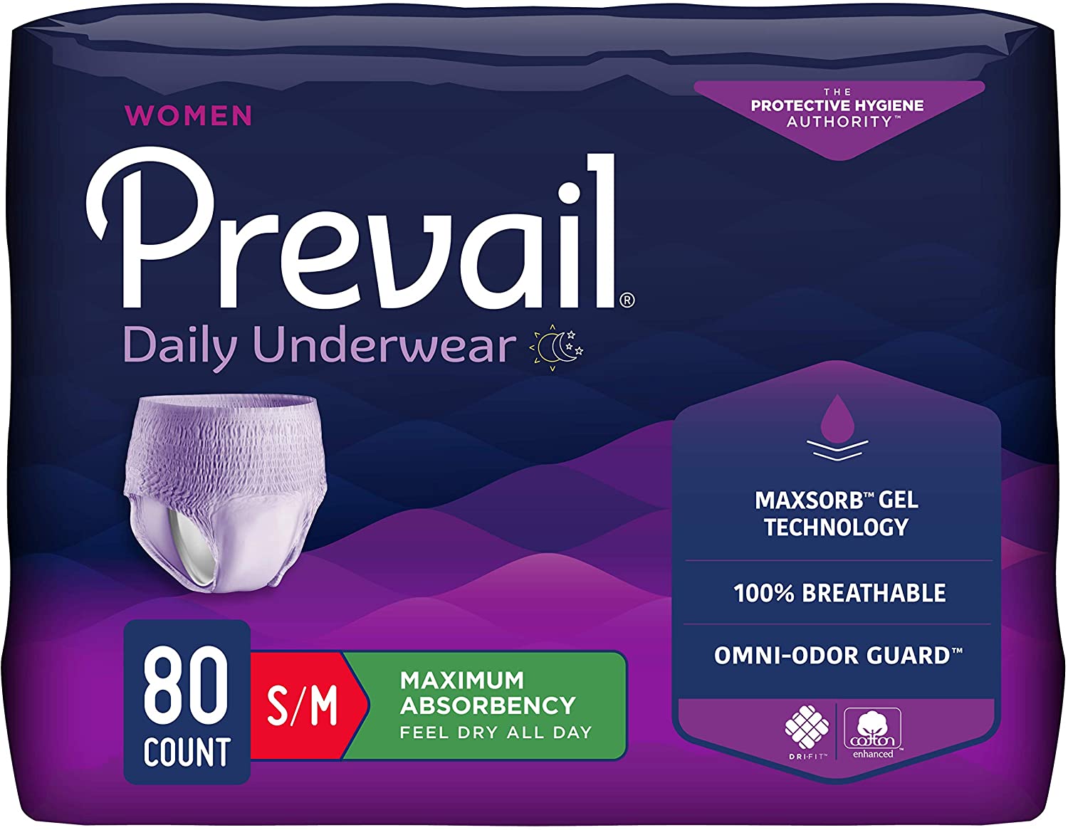 Prevail Incontinence Protective Underwear for Women, Maximum Absorbency, Pull On with Tear Away Seams 45235457