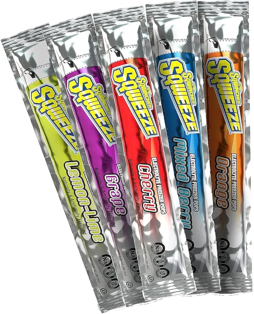 Sqwincher Sqweeze Assorted Flavors Freeze Pop, 3 oz. Individual Packet