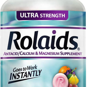 Rolaids Ultra Strength Antacid/Calcium Magnesium Supplement, Fruit Flavor, 72 Tablet Bottle 48238112