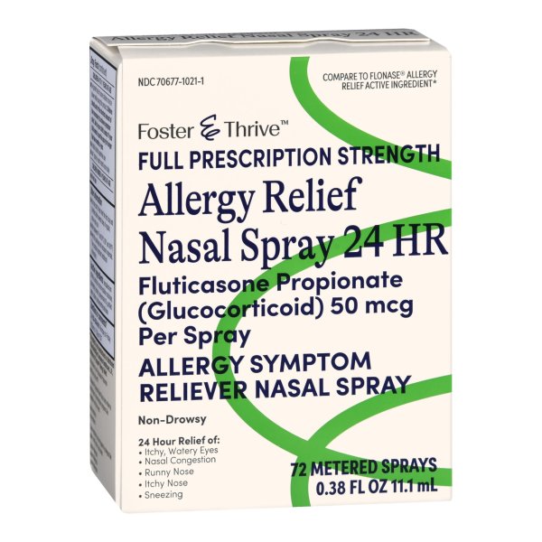 Foster & Thrive Allergy Relief Nasal Spray, 50 mcg Strength, 11.1 mL Spray Bottle 81439782