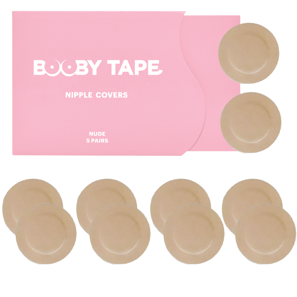 Booby Tape Nipple Covers, Polyester, Self-Adhesive Breast Petals, 5cm each, 5 Pairs 99046241