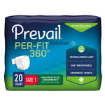 Prevail Per-Fit 360° Unisex Daily Briefs, Maximum Plus Absorbency, Refastenable Tabs 56314958 52344487