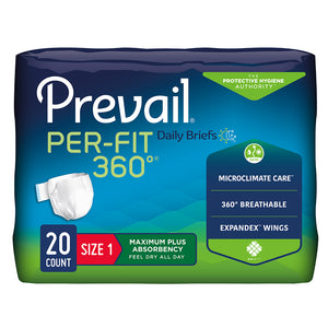 Prevail Per-Fit 360° Unisex Daily Briefs, Maximum Plus Absorbency, Refastenable Tabs 56314958 52344487
