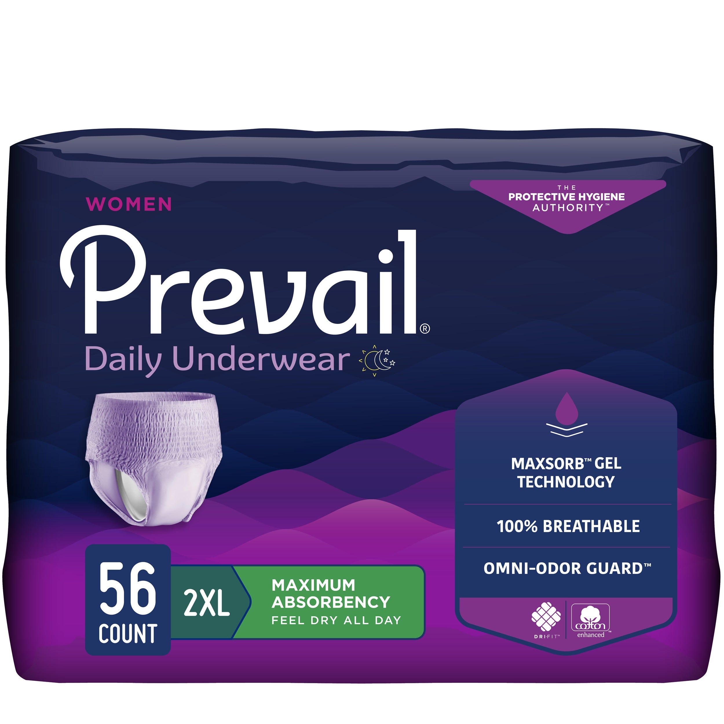 Prevail Incontinence Protective Underwear for Women, Maximum Absorbency, Pull On with Tear Away Seams 70978836