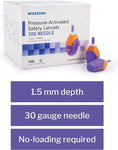 McKesson Safety Lancets, Sterile, Pressure-Activated, 30 Gauge Needle, 1.5 mm 40449174 20116308