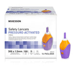 McKesson Safety Lancets, Sterile, Pressure-Activated, 30 Gauge Needle, 1.5 mm 40449174 20116308