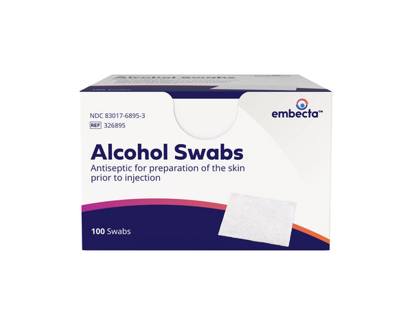 Embecta Alcohol Prep Pad Isopropyl Alcohol, 70% Individual Packet, NonSterile, 1 X 3/4 Inch 100 Count 11989132