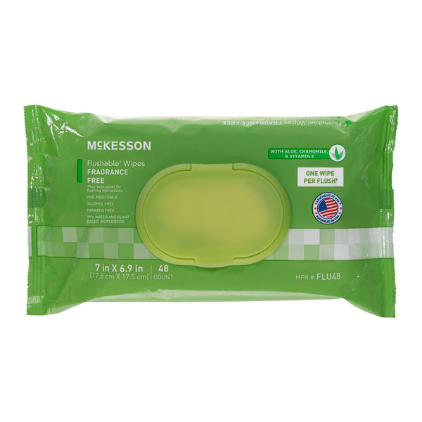 McKesson Flushable Wipes, 48ct, Case of 576 64012386