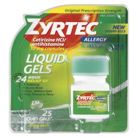 Zyrtec Allergy relief 10 mg Strength 50580077925, 25 Tablets per bottle 47518744
