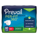Prevail Per-Fit 360° Unisex Daily Briefs, Maximum Plus Absorbency, Refastenable Tabs 34960907