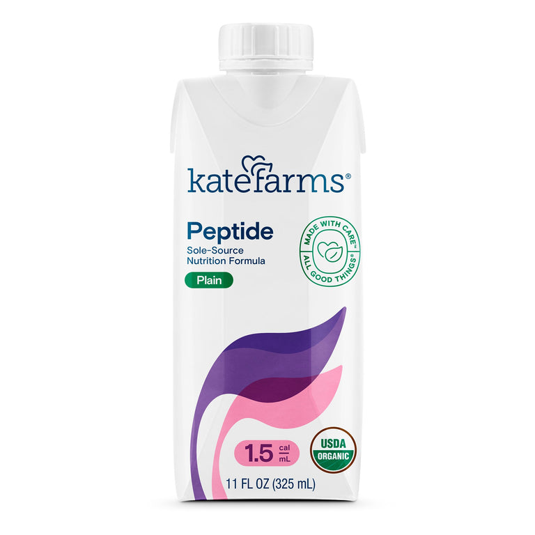 Kate Farms Adult Peptide 1.5 Sole-Source Nutrition Formula, Vanilla and Plain Flavors, Organic Enzymatically Hydrolyzed Plant-Based Protein Drink, Made Without Gluten, Soy, Dairy, or Corn, 11 FL Oz, Pack of 12 or 1 Each 23548211