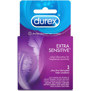Durex Extra Sensitive Ultra Thin Lubricated Latex Condoms, Box of 3 14788570