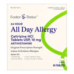 Foster & Thrive Cetirizine Allergy Relief, 10 mg Strength Tablet, 90 per Box 20292389