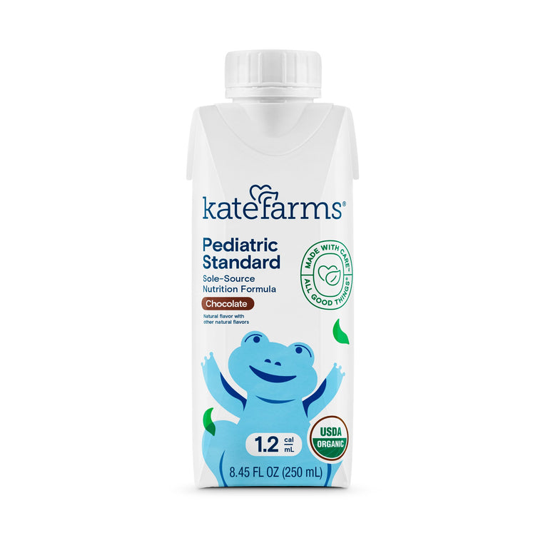Kate Farms Pediatric Standard 1.2 Formula, Vanilla and Chocolate Flavors, Sole Source Nutrition, Nutritional Supplement Drinks, Feeding Tube Meals, Protein Shakes for Kids, 8.45 FL Oz, Pack of 12 or 1 Each 50140977