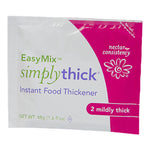SimplyThick Easy Mix Food and Beverage Thickener 48 Gram Individual Packet Unflavored Gel, Mildly Thick, Box of 50 50044787