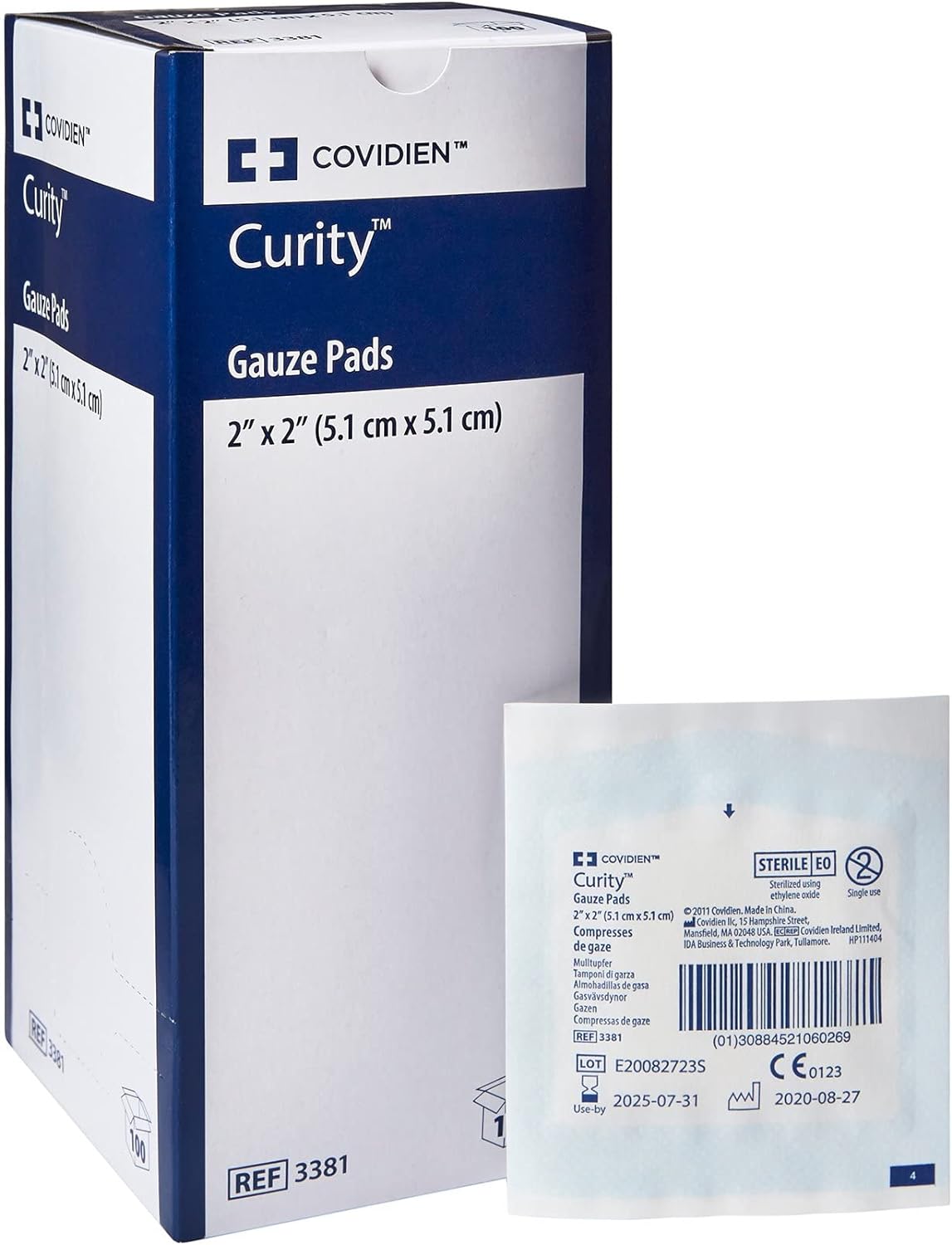 Curity Gauze Sponge, 2 X 2 Inch, Sterile, 12Ply, Square, Box of 100