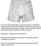 Prevail Boxers for Men, Small-Medium, Heavy Absorbency, Diamond Print