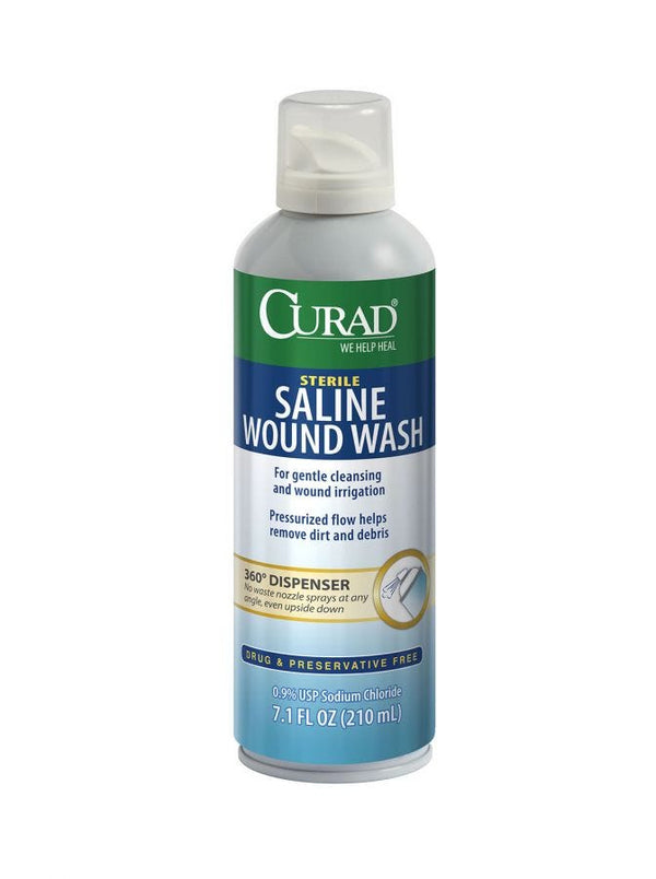 CURAD Sterile Saline Wound Wash 7.1oz Spray Can One count
