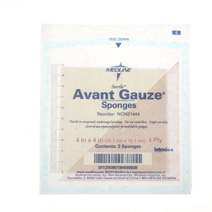 Avant Gauze Non-Woven Sterile Sponges 4" x 4" 4 Ply Case of 1200