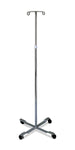 Medline Industries Standard I.V. Pole with 2 Hooks and 4 Caster, Large, 18