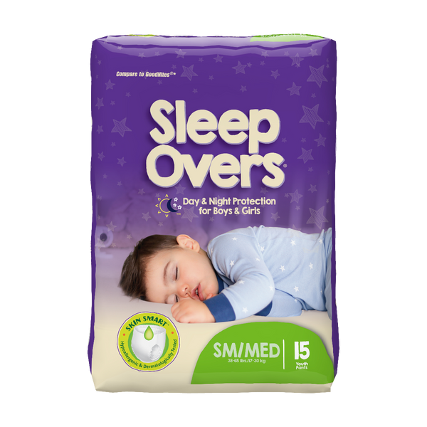 SleepOvers Small/Medium, 45 - 65 lbs, Pack of 15