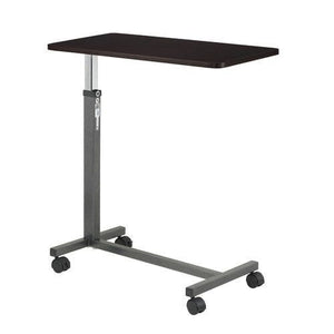 Drive Medical Non-Tilt Overbed Table: Wood Grain, "H" Base