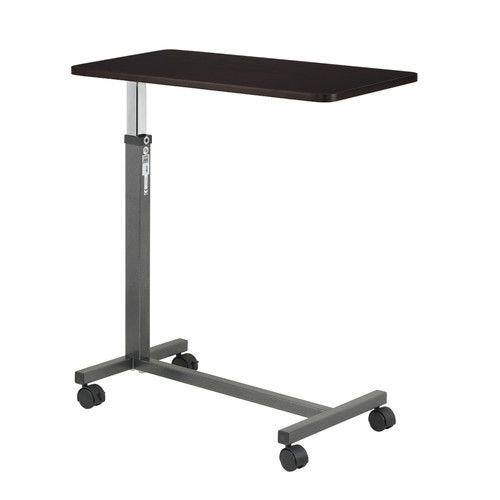 Drive Medical Non-Tilt Overbed Table: Wood Grain, 