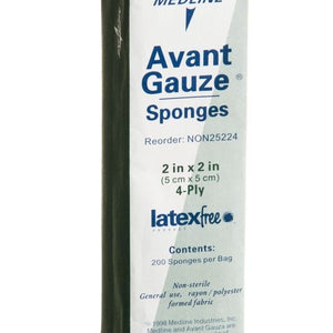 Avant Gauze Non-Woven Non-Sterile Sponges, 2" X 2", 4-Ply, Case of 8000